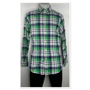 Ralph Lauren Slim Fit Stretch Oxford Button Men’s Shirt Sz M Green Blue Purple